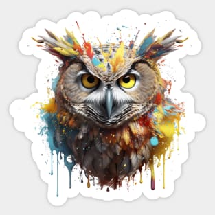 Owl Splash Art: Enchanting Fantasy Illustration #2 Sticker